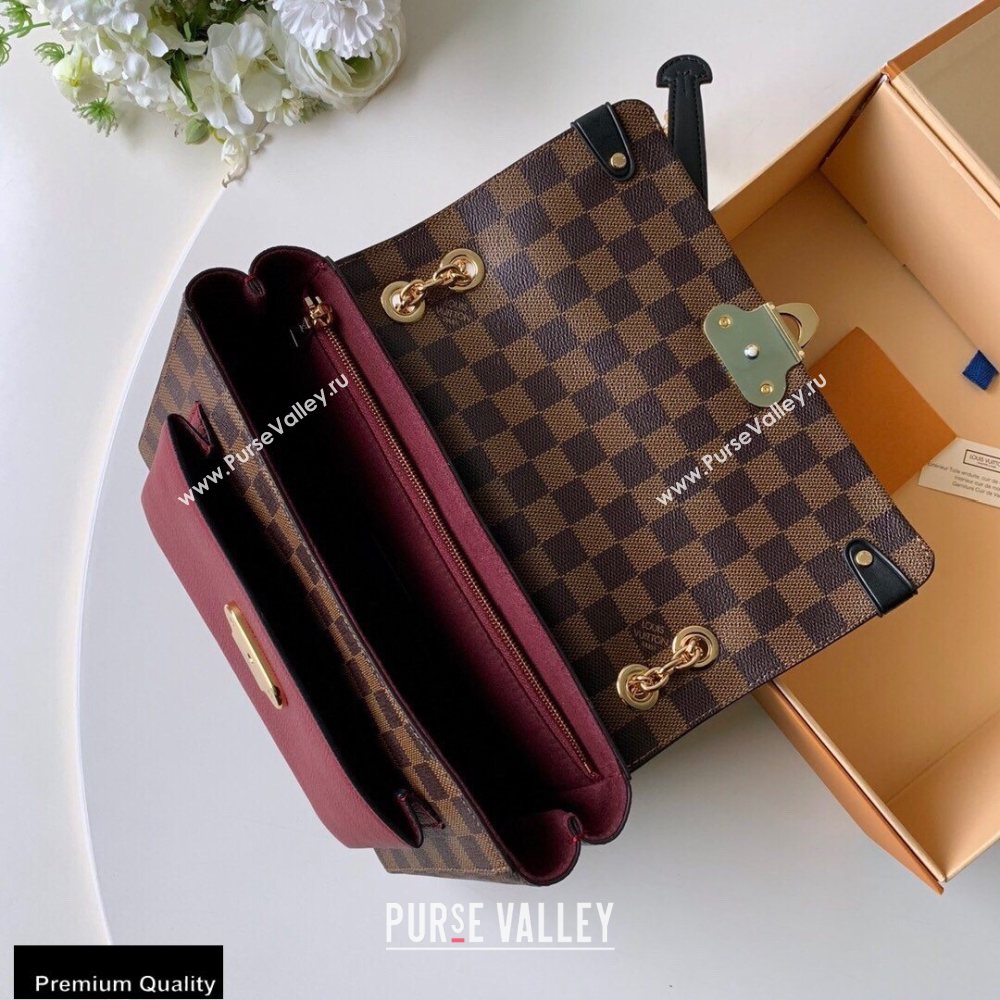 Louis Vuitton Damier Ebene Canvas Vavin PM Bag N40109 Bordeaux Red (kiki-20100814)