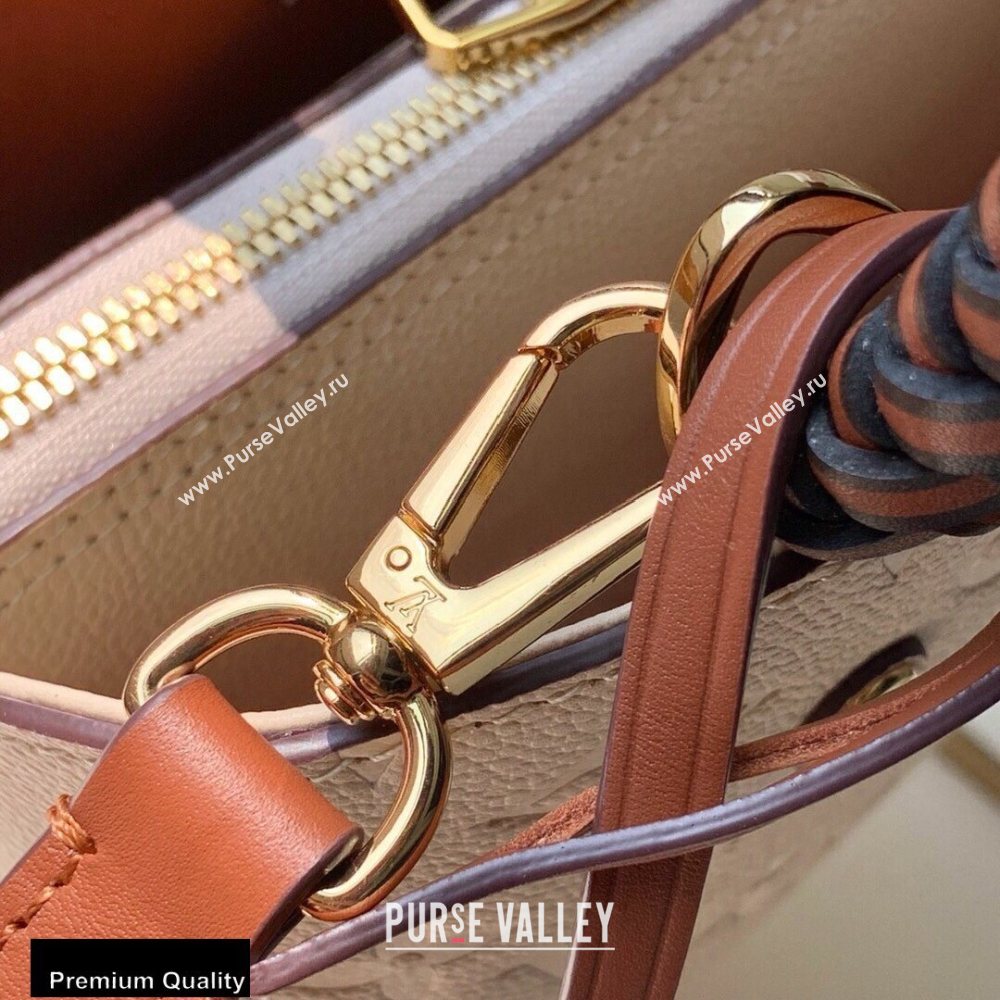 Louis Vuitton Monogram Empreinte Montaigne MM Bag Braided Handle M53939 Creme Beige and Caramel 2020 (kiki-20100840)