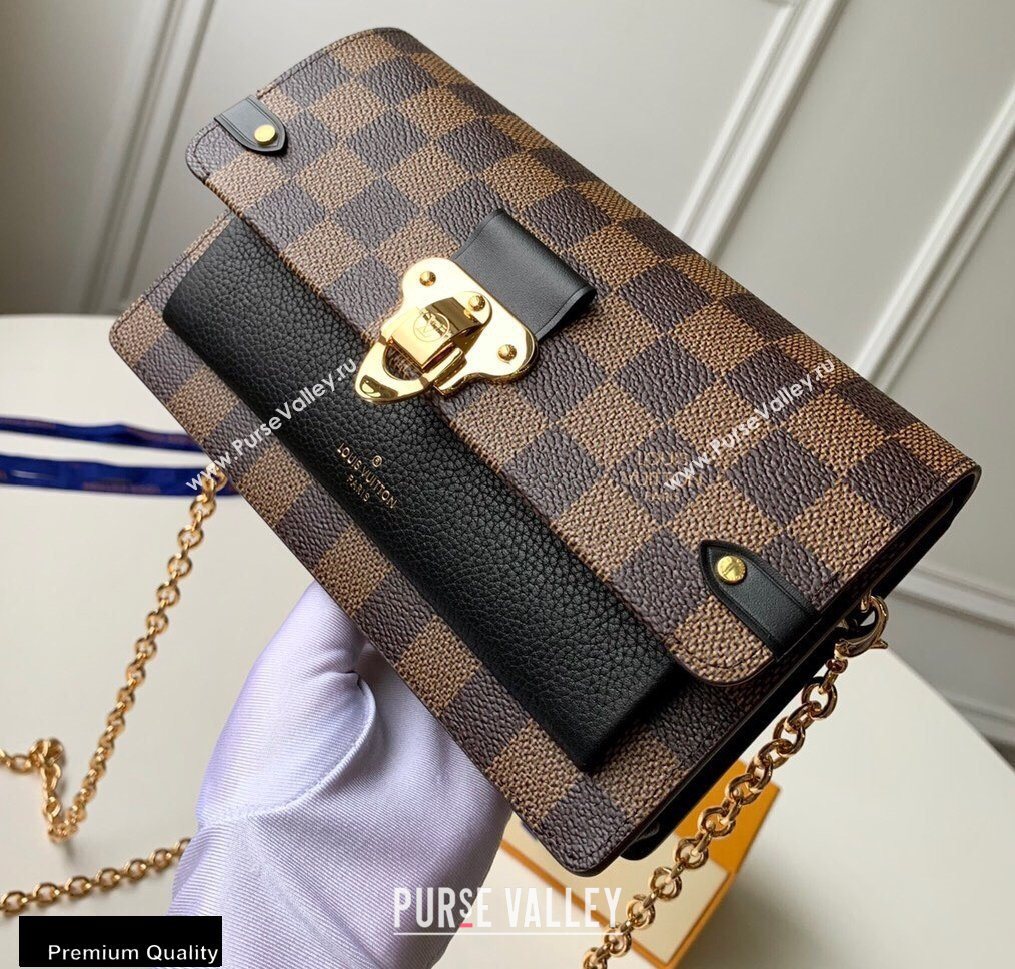 Louis Vuitton Damier Ebene Canvas Vavin Chain Wallet N60221 Black (kiki-20100816)