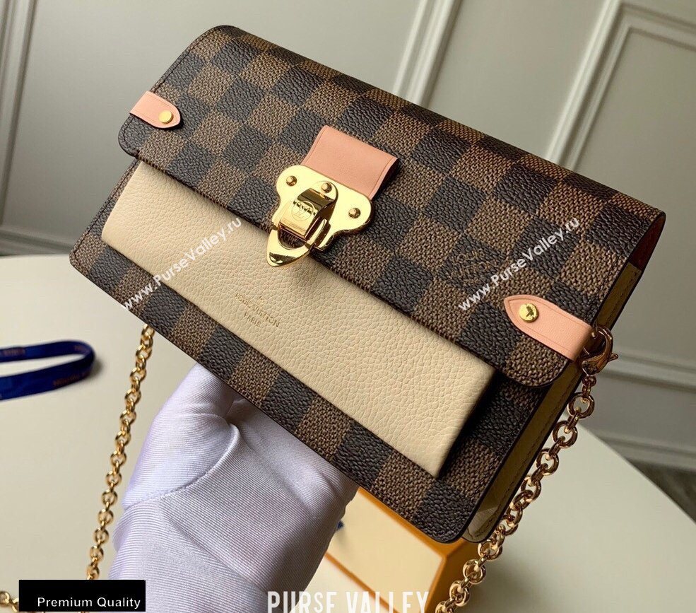 Louis Vuitton Damier Ebene Canvas Vavin Chain Wallet N60237 Creme (kiki-20100818)