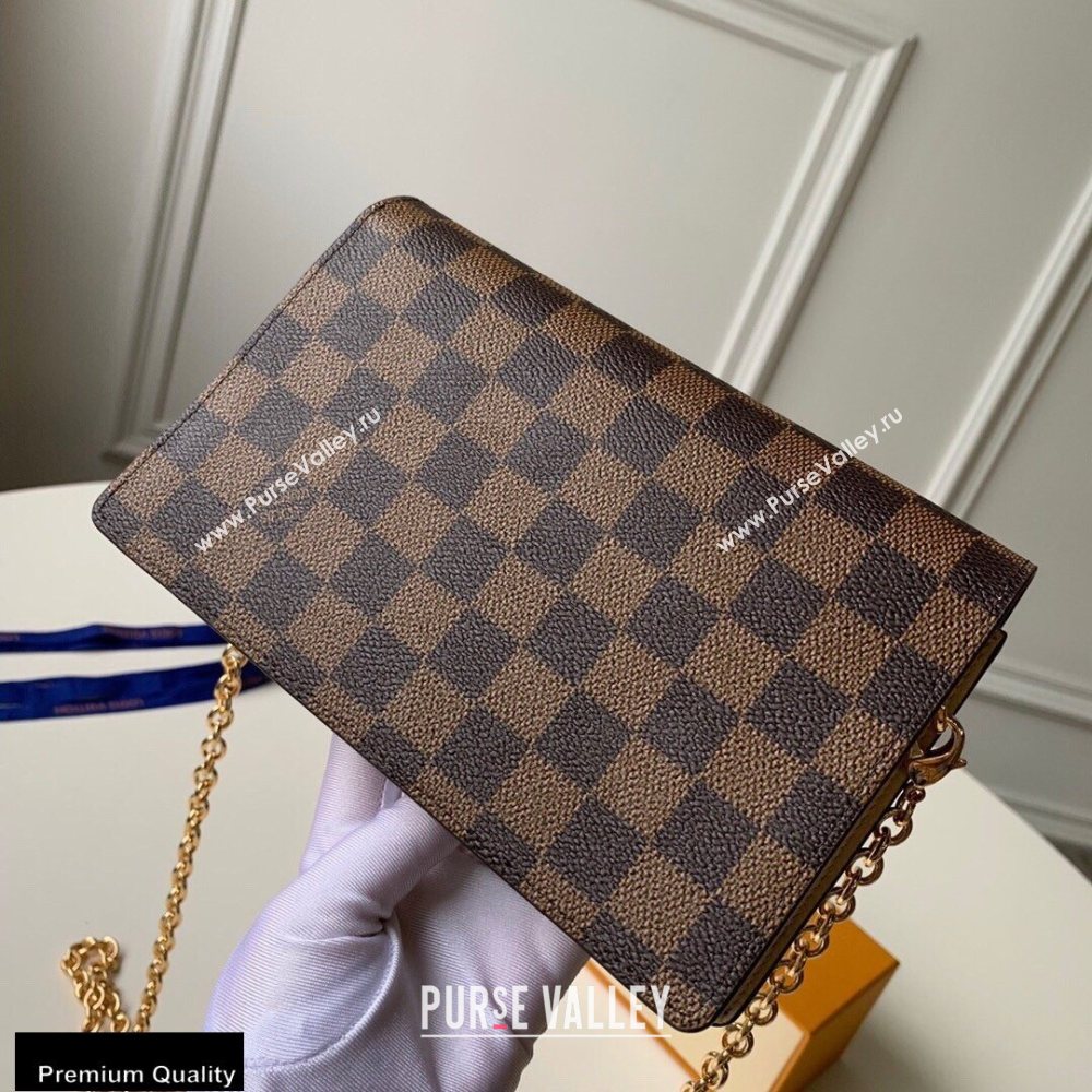 Louis Vuitton Damier Ebene Canvas Vavin Chain Wallet N60237 Creme (kiki-20100818)