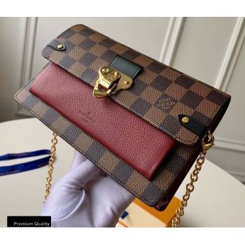 Louis Vuitton Damier Ebene Canvas Vavin Chain Wallet N60222 Bordeaux Red (kiki-20100817)