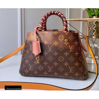 Louis Vuitton Monogram Canvas Montaigne BB Bag Braided Handle M44671 Pink/Yellow 2020 (kiki-20100843)