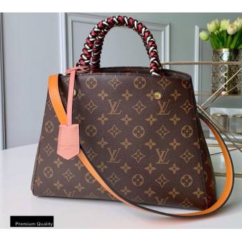 Louis Vuitton Monogram Canvas Montaigne MM Bag Braided Handle M44672 Pink/Yellow 2020 (kiki-20100842)