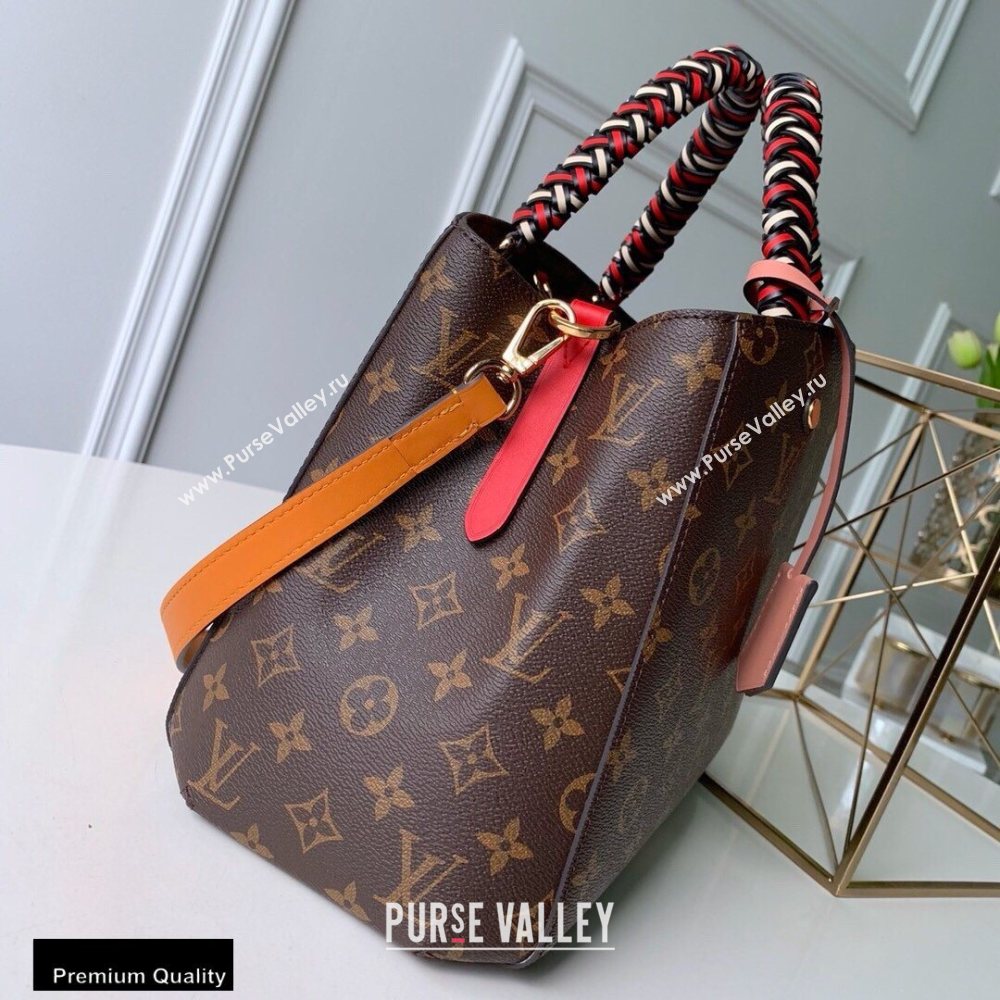 Louis Vuitton Monogram Canvas Montaigne MM Bag Braided Handle M44672 Pink/Yellow 2020 (kiki-20100842)