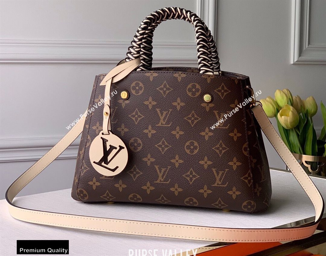 Louis Vuitton Monogram Canvas Montaigne BB Bag Braided Handle M45311 Creme Beige 2020 (kiki-20100844)