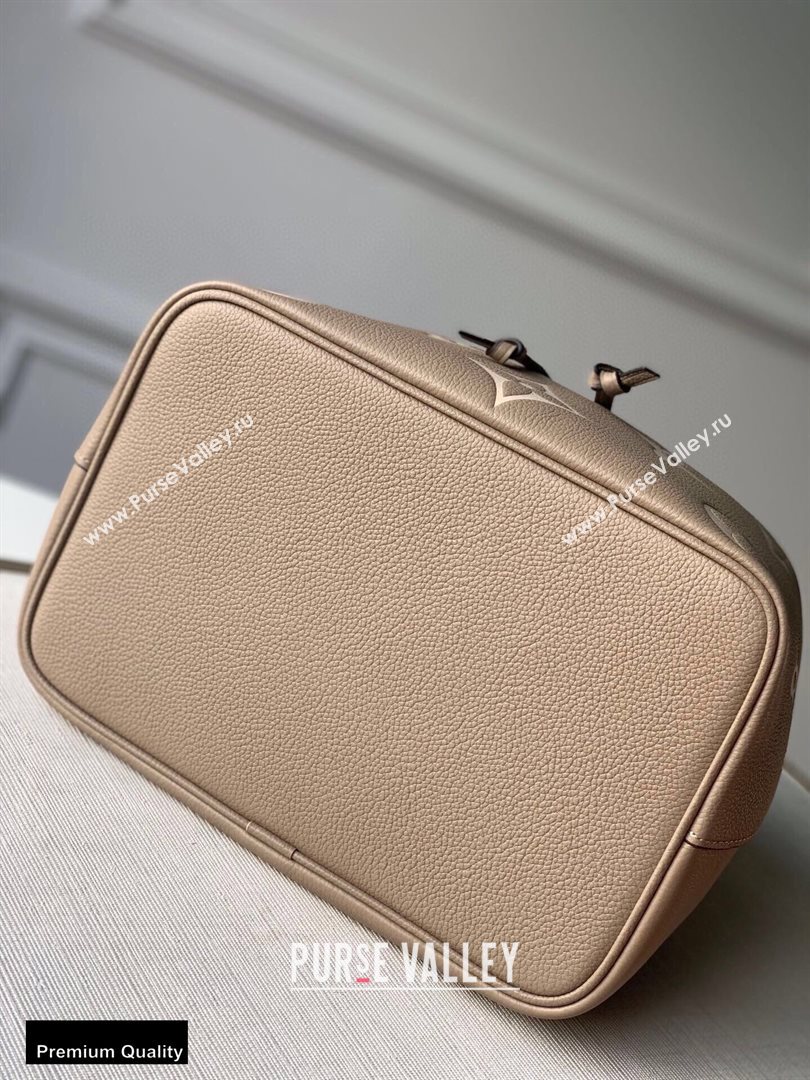 Louis Vuitton Grained Leather NeoNoe MM Bucket Bag M45555 Tourterelle Gray 2020 (kiki-20100846)