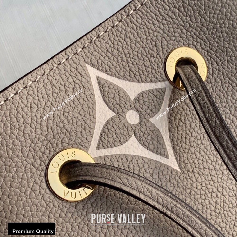 Louis Vuitton Grained Leather NeoNoe MM Bucket Bag M45555 Tourterelle Gray 2020 (kiki-20100846)