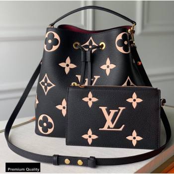 Louis Vuitton Grained Leather NeoNoe MM Bucket Bag M45497 Black 2020 (kiki-20100845)