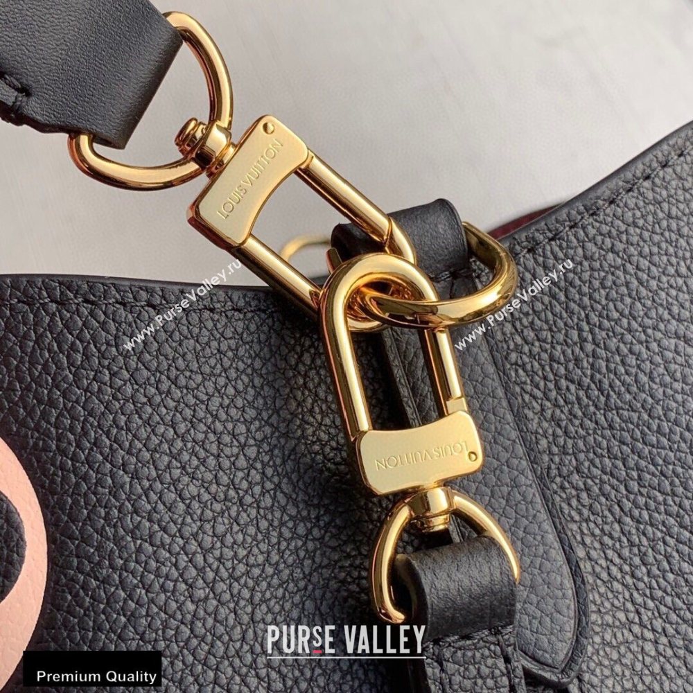 Louis Vuitton Grained Leather NeoNoe MM Bucket Bag M45497 Black 2020 (kiki-20100845)