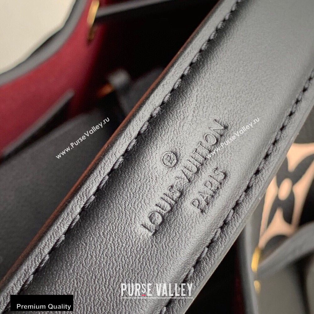 Louis Vuitton Grained Leather NeoNoe MM Bucket Bag M45497 Black 2020 (kiki-20100845)