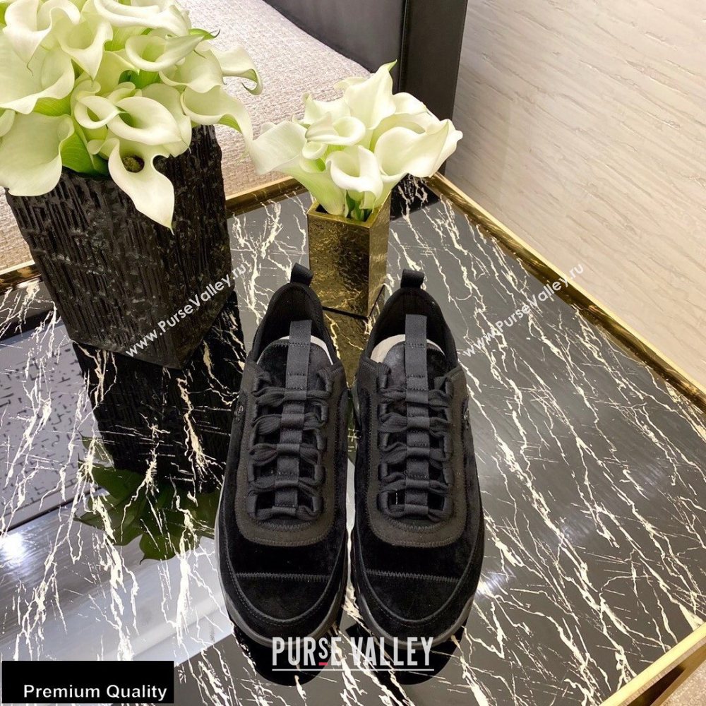 Chanel Top Quality Suede Calfskin and Velvet Sneakers G36299 Black 2020 (xo-20100804)