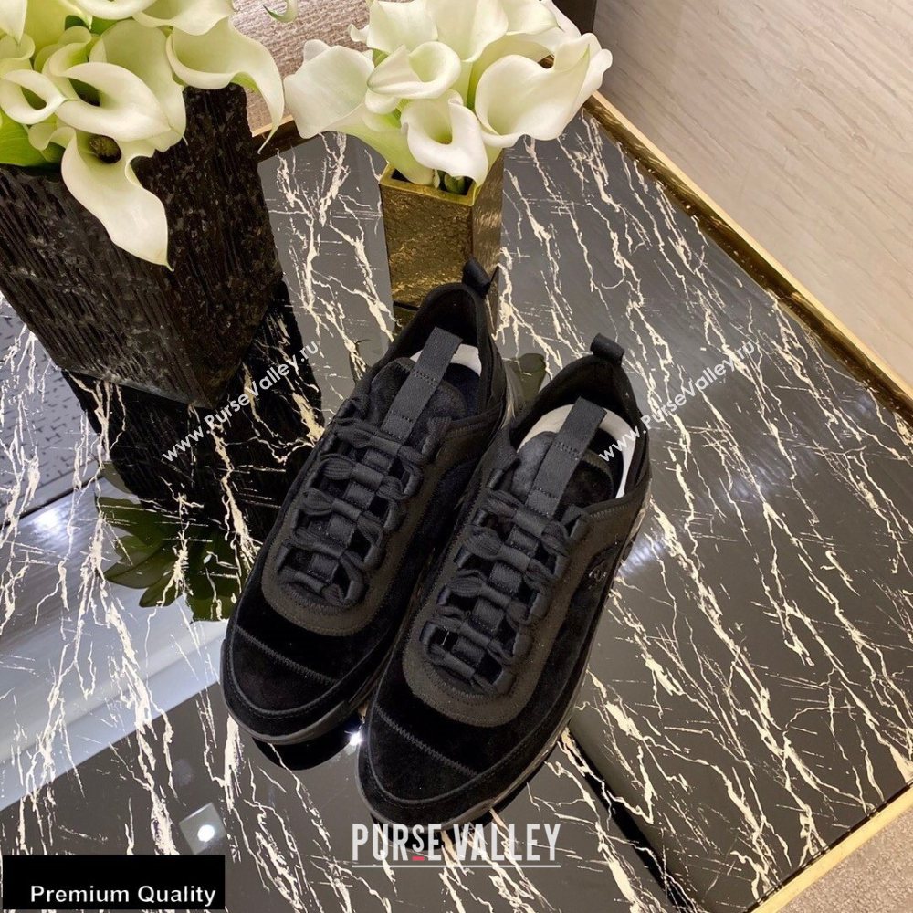 Chanel Top Quality Suede Calfskin and Velvet Sneakers G36299 Black 2020 (xo-20100804)