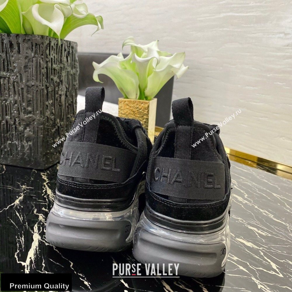 Chanel Top Quality Suede Calfskin and Velvet Sneakers G36299 Black 2020 (xo-20100804)