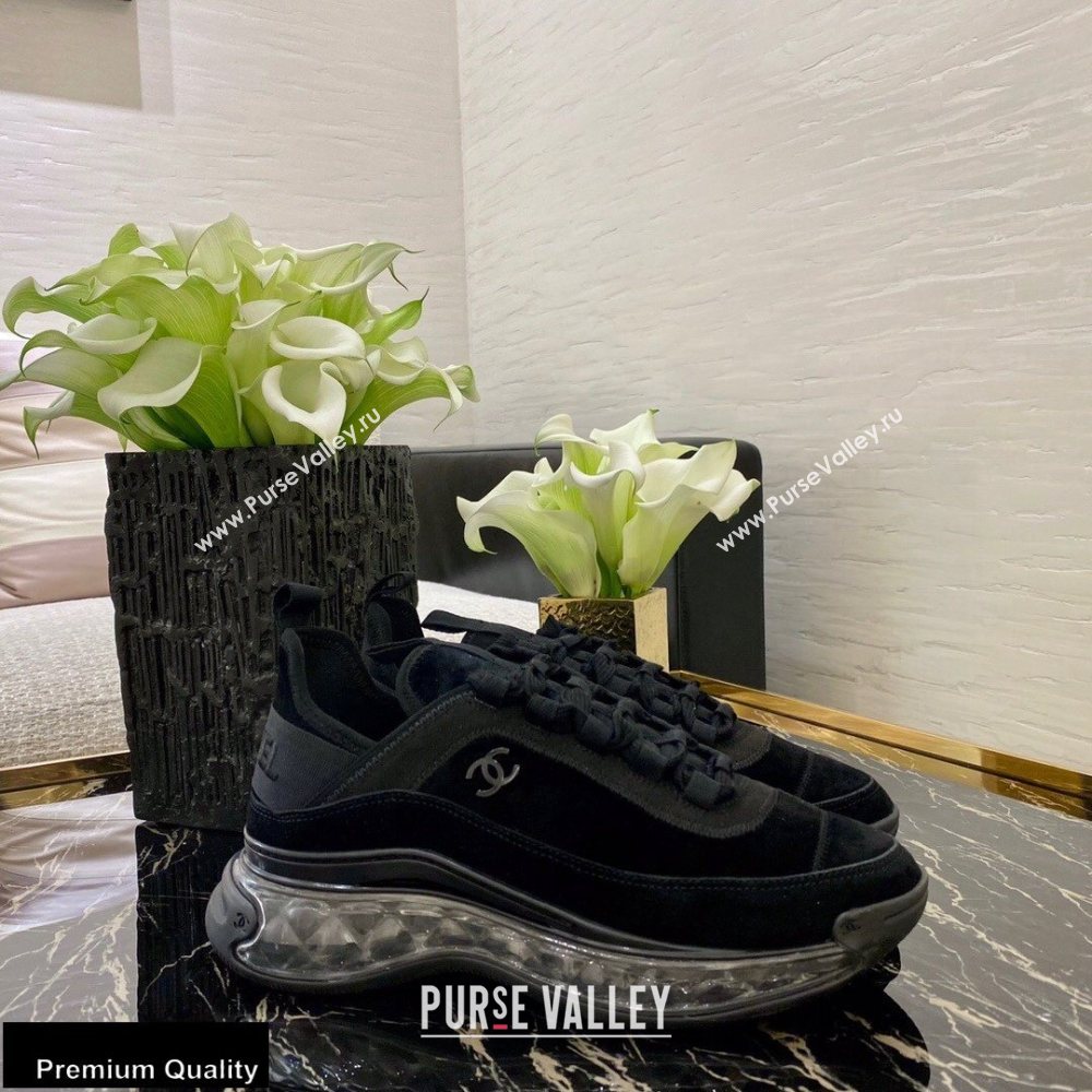 Chanel Top Quality Suede Calfskin and Velvet Sneakers G36299 Black 2020 (xo-20100804)