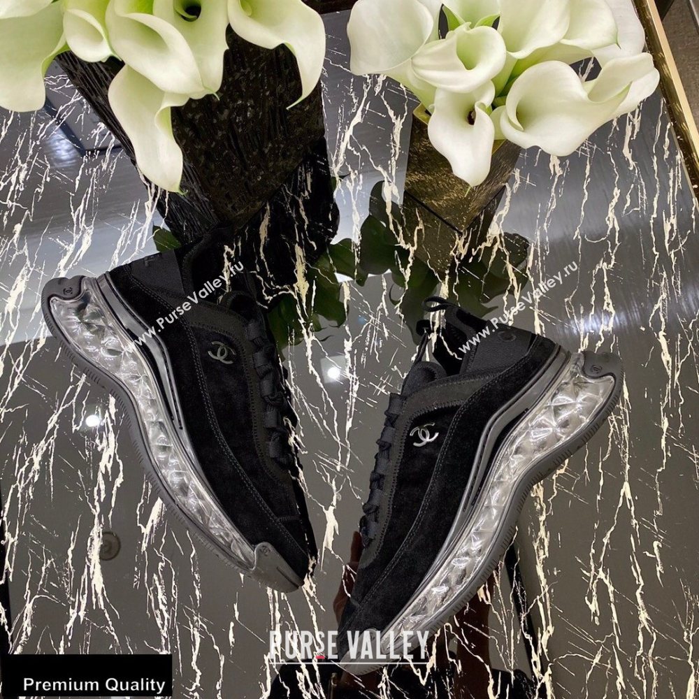 Chanel Top Quality Suede Calfskin and Velvet Sneakers G36299 Black 2020 (xo-20100804)