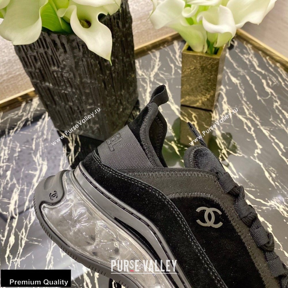 Chanel Top Quality Suede Calfskin and Velvet Sneakers G36299 Black 2020 (xo-20100804)