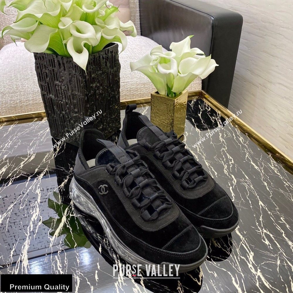 Chanel Top Quality Suede Calfskin and Velvet Sneakers G36299 Black 2020 (xo-20100804)