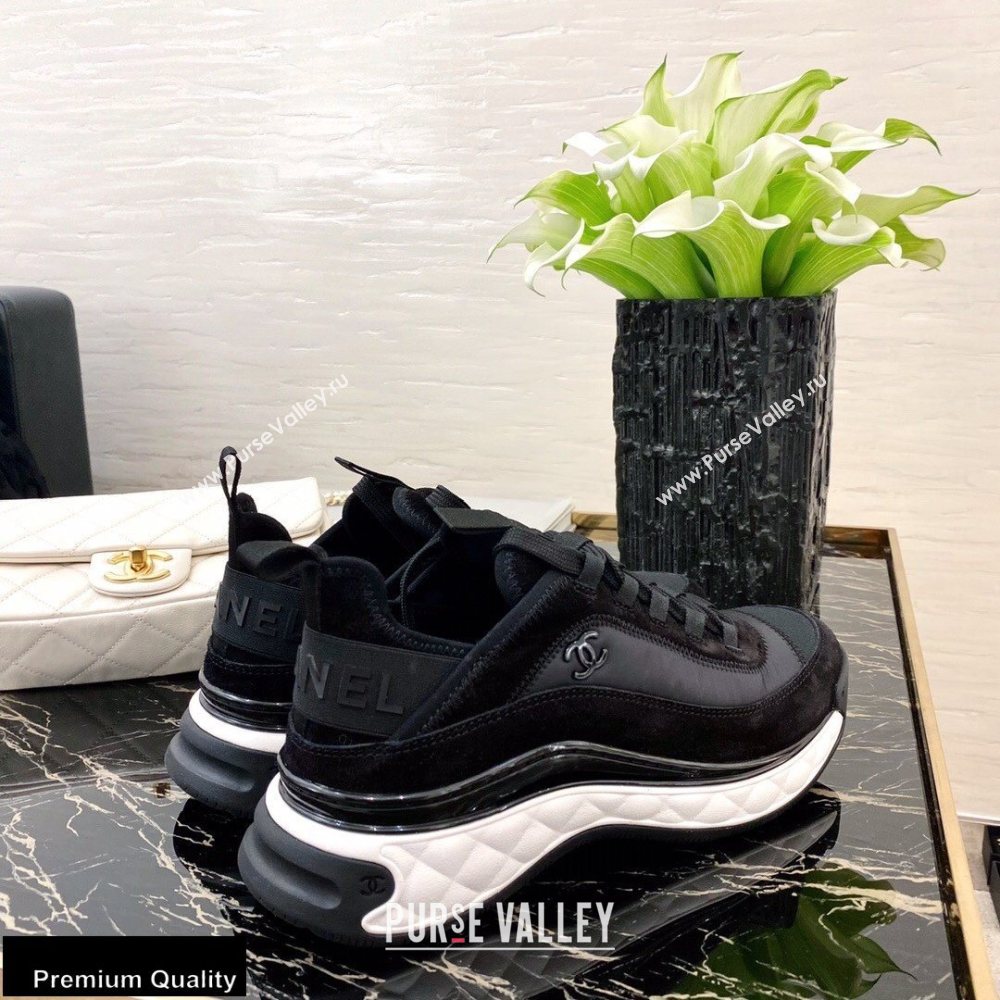 Chanel Top Quality Suede Calfskin and Nylon Sneakers G35617 Black 2020 (xo-20100801)
