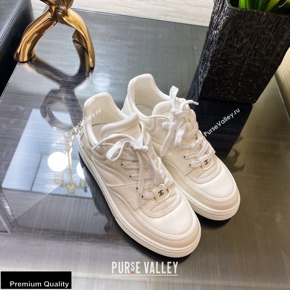 Chanel Top Quality Logo Sneakers G35063 White 2020 (xo-20100806)