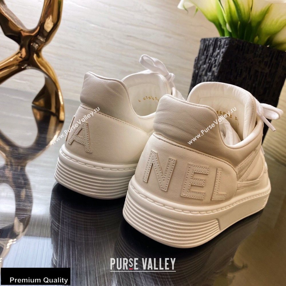 Chanel Top Quality Logo Sneakers G35063 White 2020 (xo-20100806)