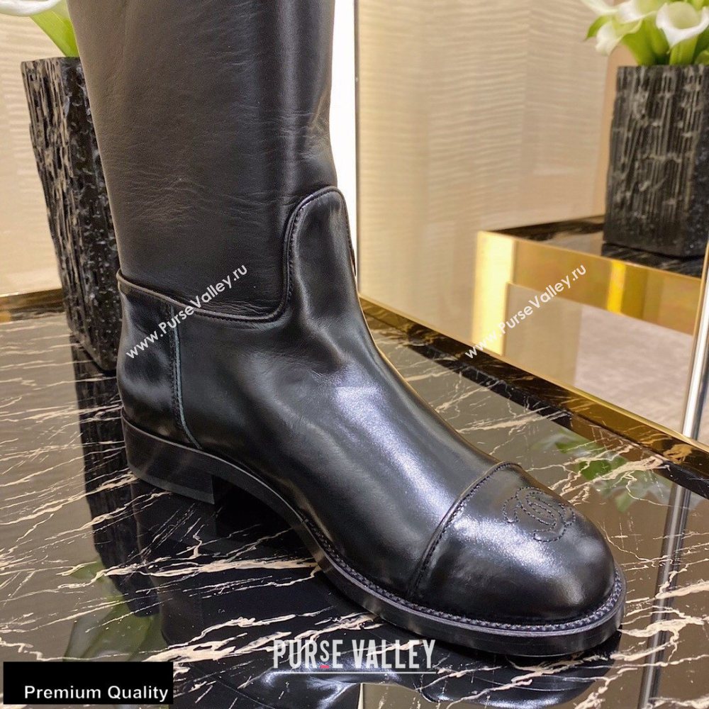Chanel Top Quality Calfskin High Boots G35099 Black 2020 (xo-20100903)