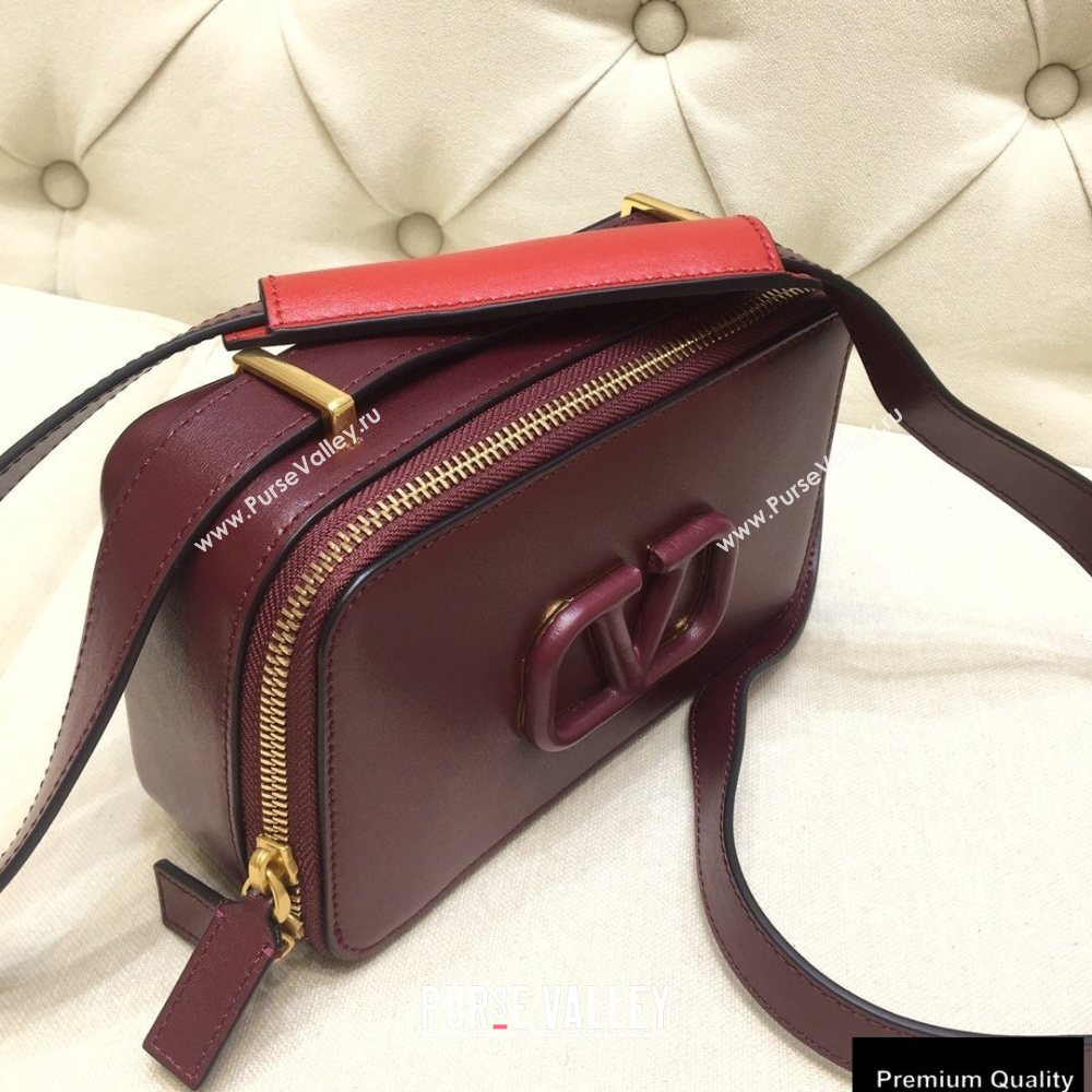 Valentino VSLING Calfskin Camera Bag Burgundy 2020 (liankafo-20101402)