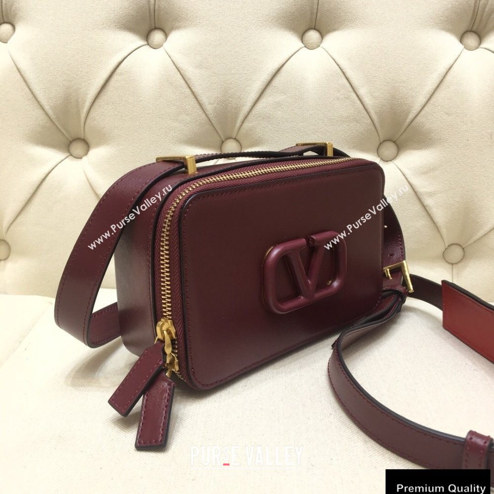 Valentino VSLING Calfskin Camera Bag Burgundy 2020 (liankafo-20101402)