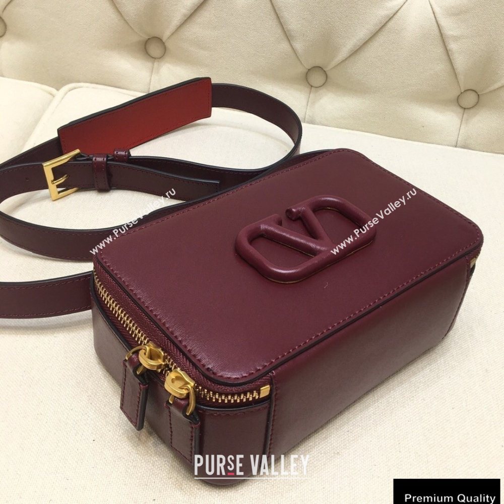 Valentino VSLING Calfskin Camera Bag Burgundy 2020 (liankafo-20101402)