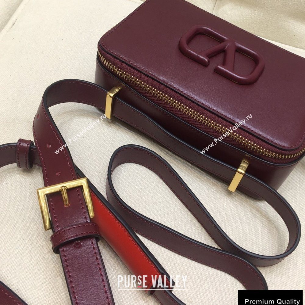 Valentino VSLING Calfskin Camera Bag Burgundy 2020 (liankafo-20101402)