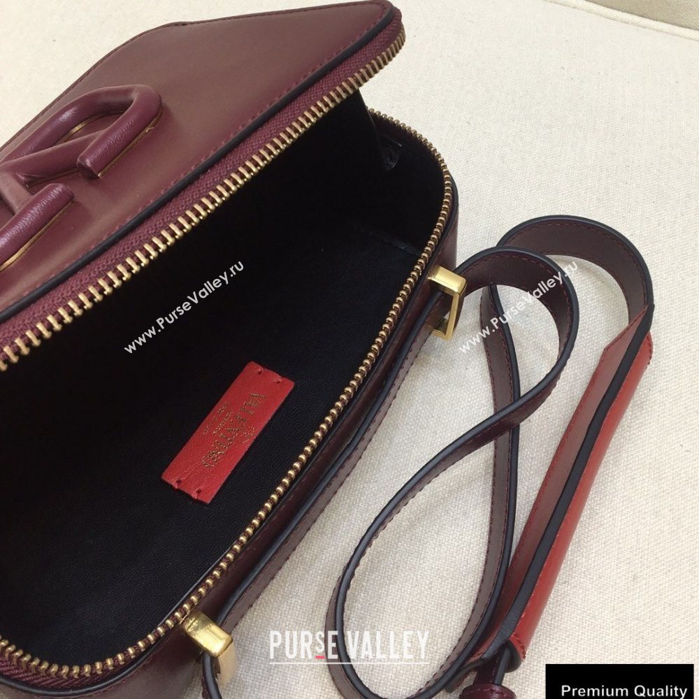 Valentino VSLING Calfskin Camera Bag Burgundy 2020 (liankafo-20101402)