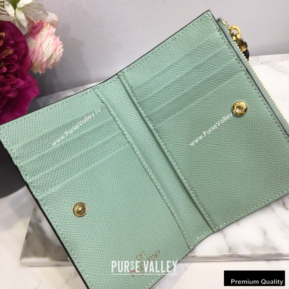 Valentino VSLING Calfskin Cardholder Light Green with Zipper 2020 (liankafo-20101429)