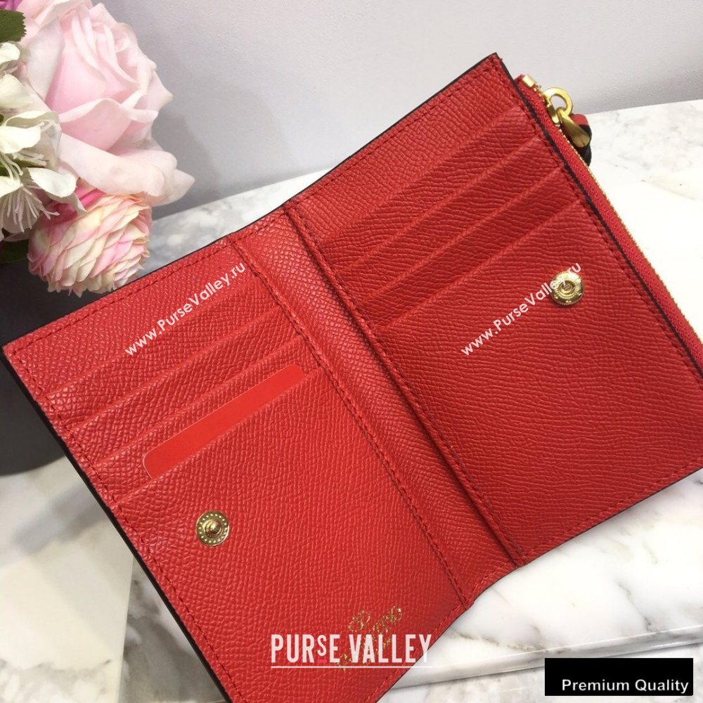 Valentino VSLING Calfskin Cardholder Red with Zipper 2020 (liankafo-20101427)