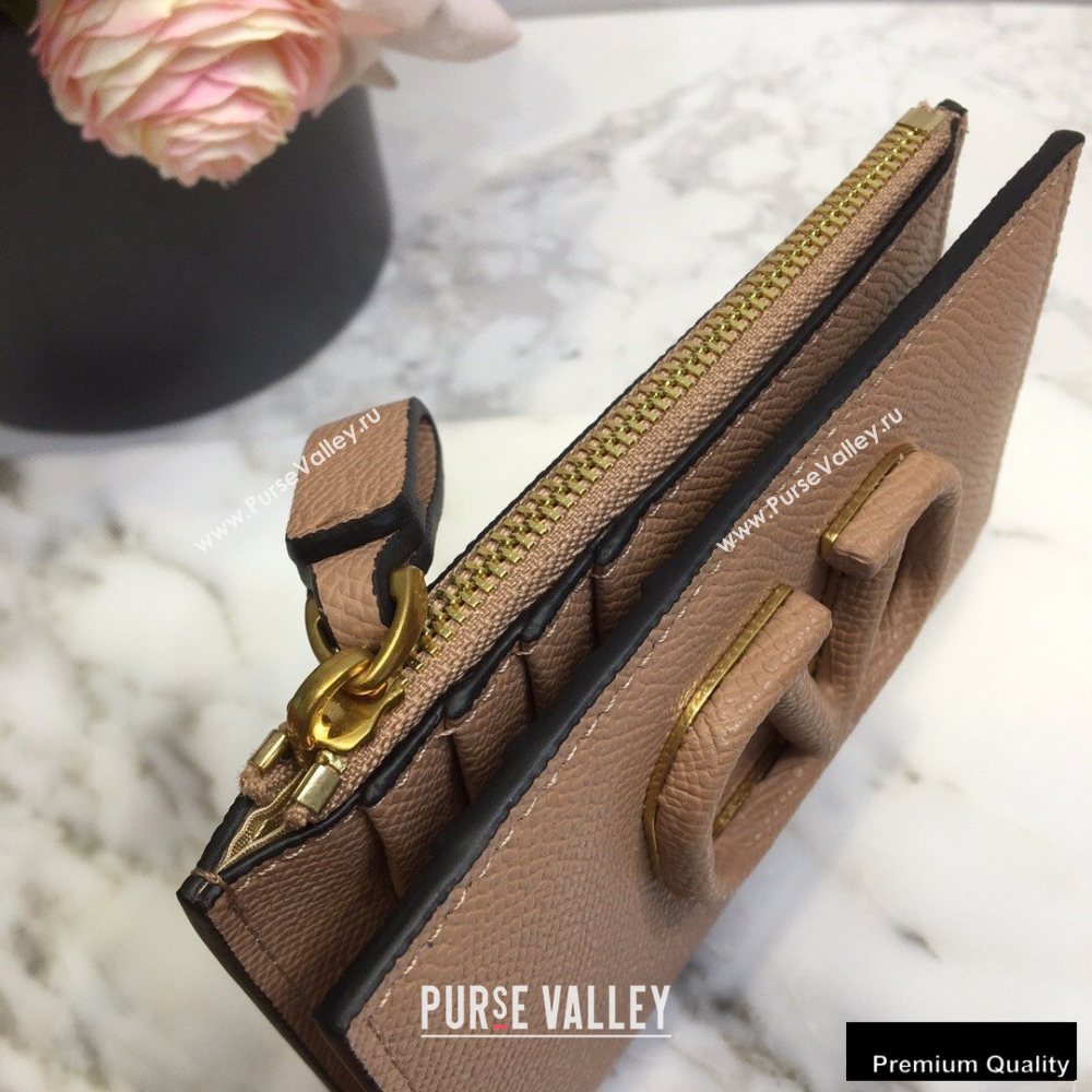 Valentino VSLING Calfskin Cardholder Nude with Zipper 2020 (liankafo-20101428)
