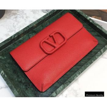 Valentino VSLING Calfskin Small Pouch Clutch Bag Red 2020 (liankafo-20101422)