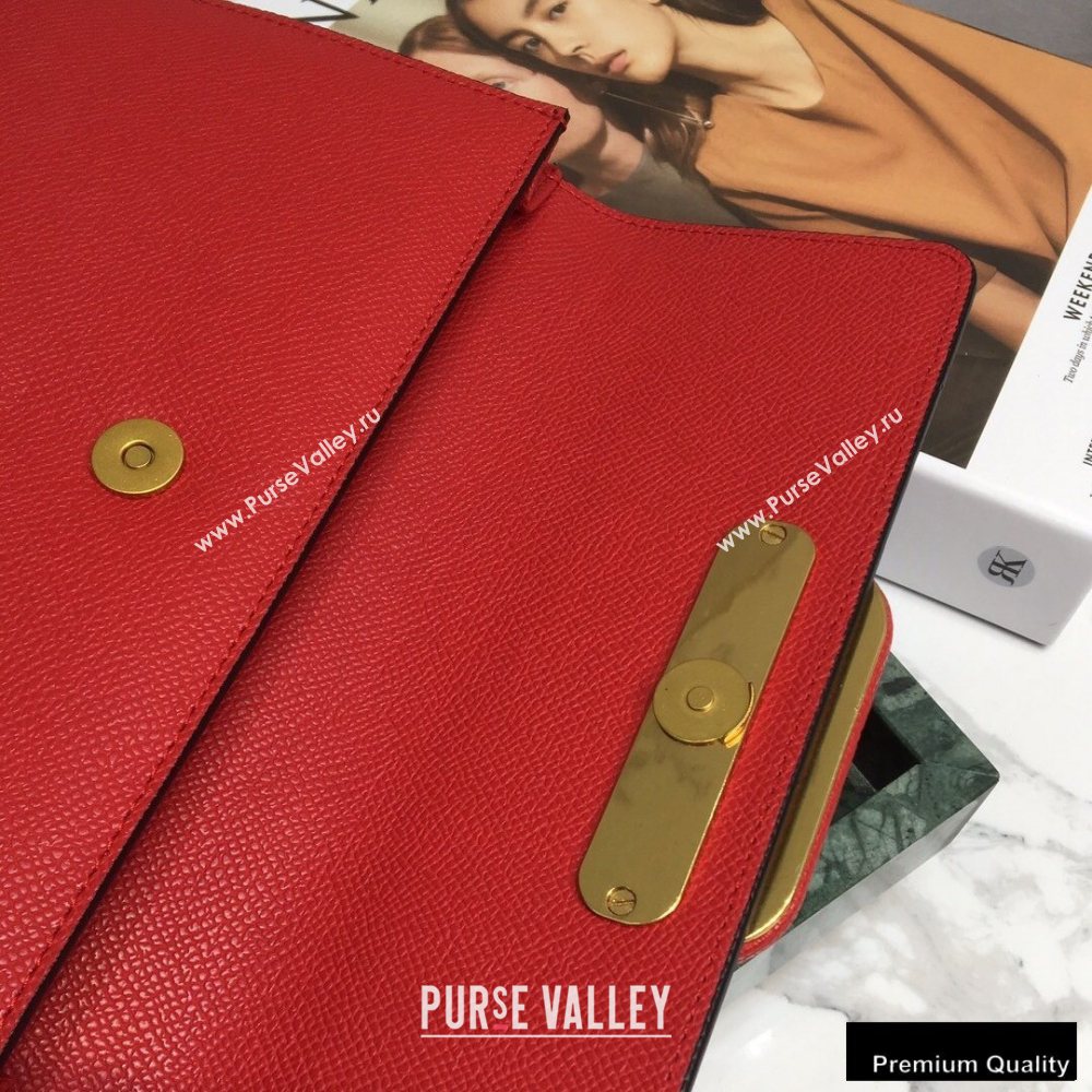 Valentino VSLING Calfskin Small Pouch Clutch Bag Red 2020 (liankafo-20101422)