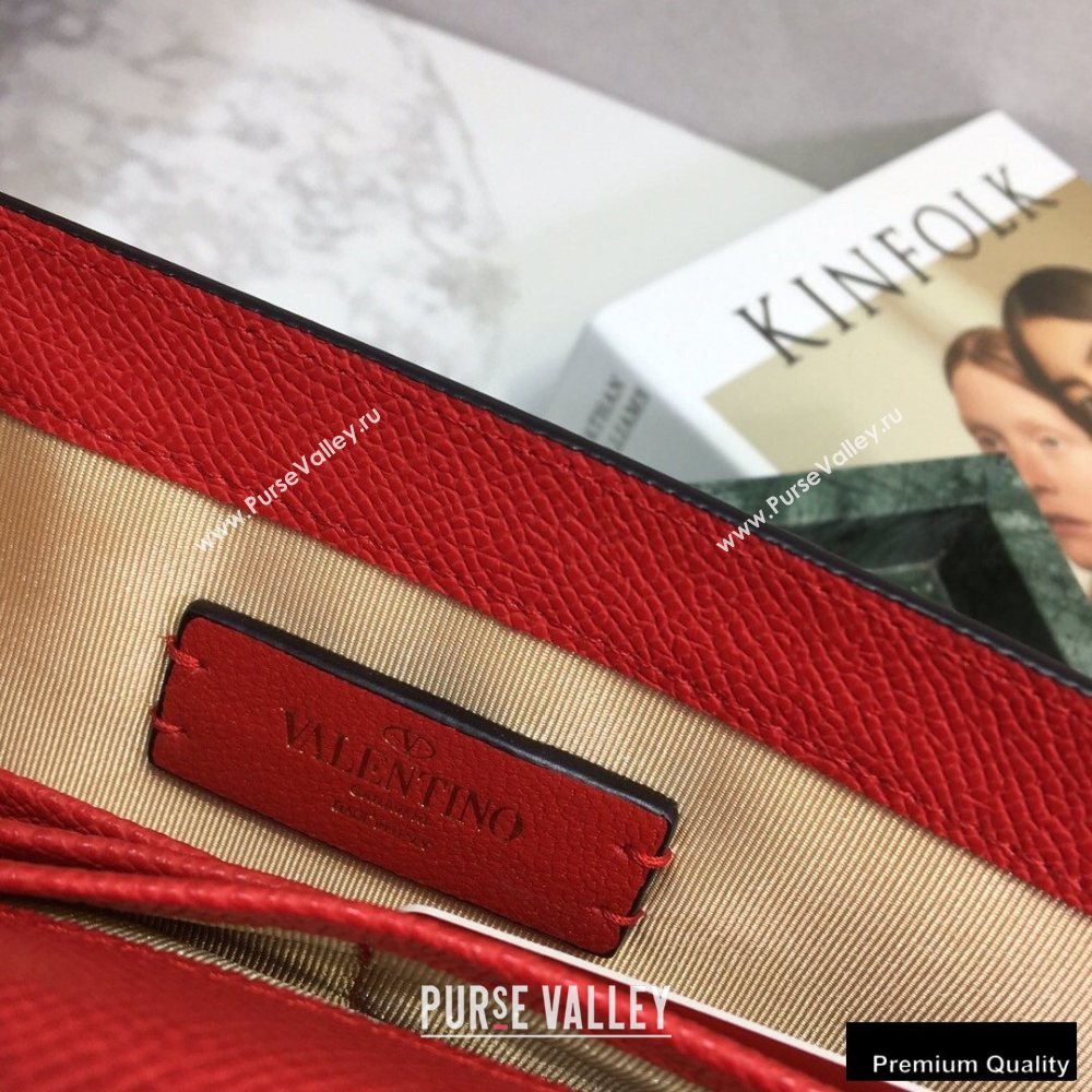 Valentino VSLING Calfskin Small Pouch Clutch Bag Red 2020 (liankafo-20101422)