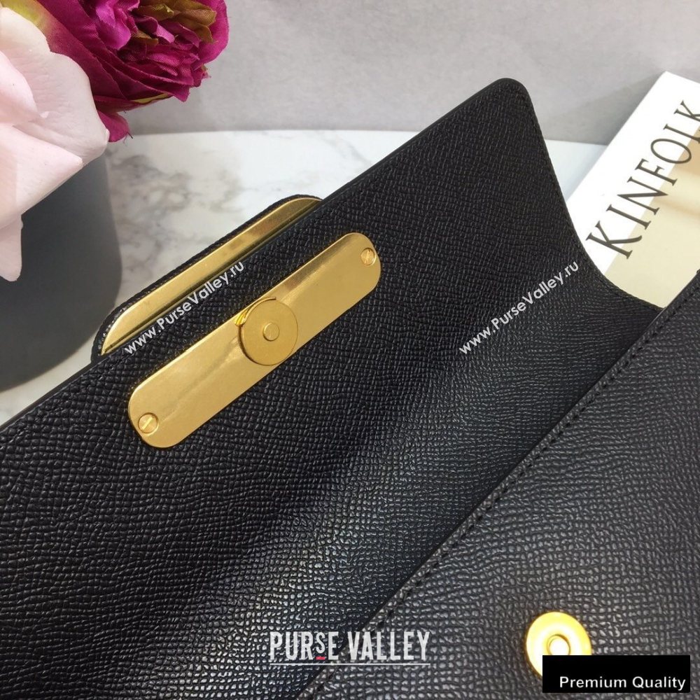 Valentino VSLING Calfskin Small Pouch Clutch Bag Black 2020 (liankafo-20101421)