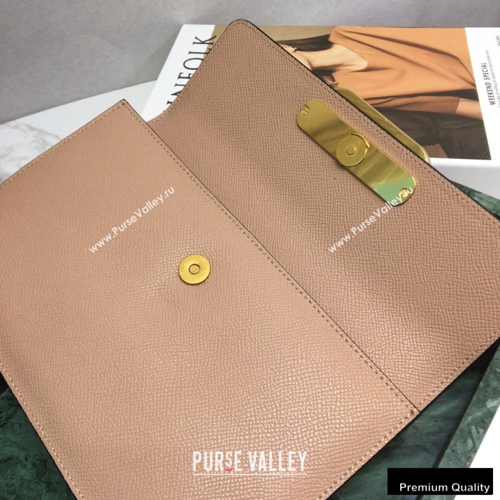 Valentino VSLING Calfskin Small Pouch Clutch Bag Nude 2020 (liankafo-20101423)