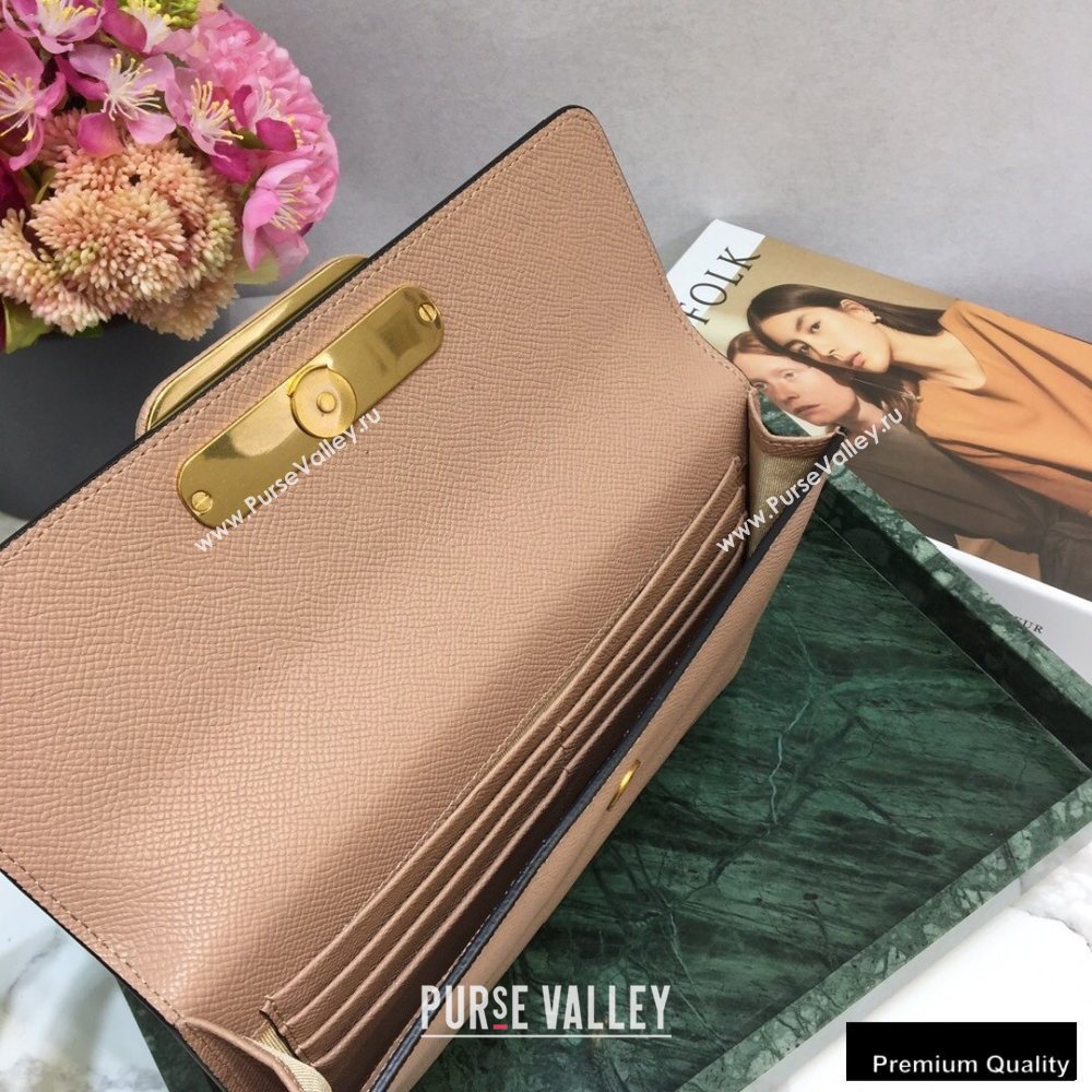 Valentino VSLING Calfskin Small Pouch Clutch Bag Nude 2020 (liankafo-20101423)