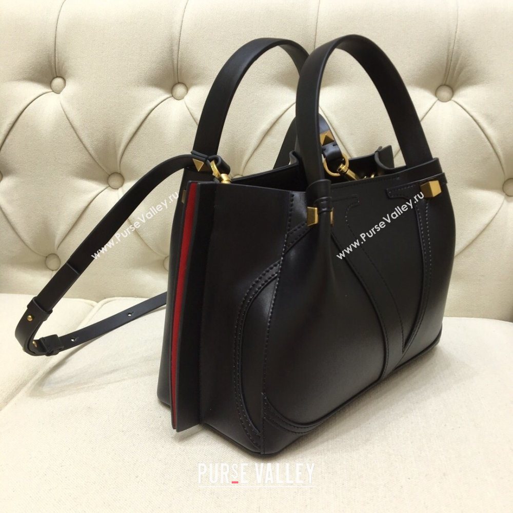 Valentino Vlogo Signature Small Shopping Tote Bag 9079 Black 2020 (liankafo-20101441)