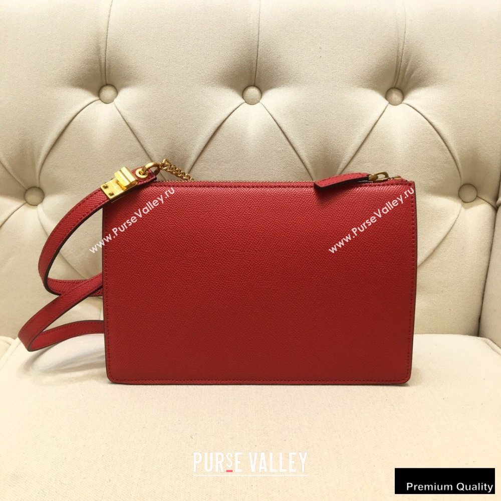 Valentino VSLING Grainy Calfskin Pouch Bag Red with Adjustable Strap 2020 (liankafo-20101412)