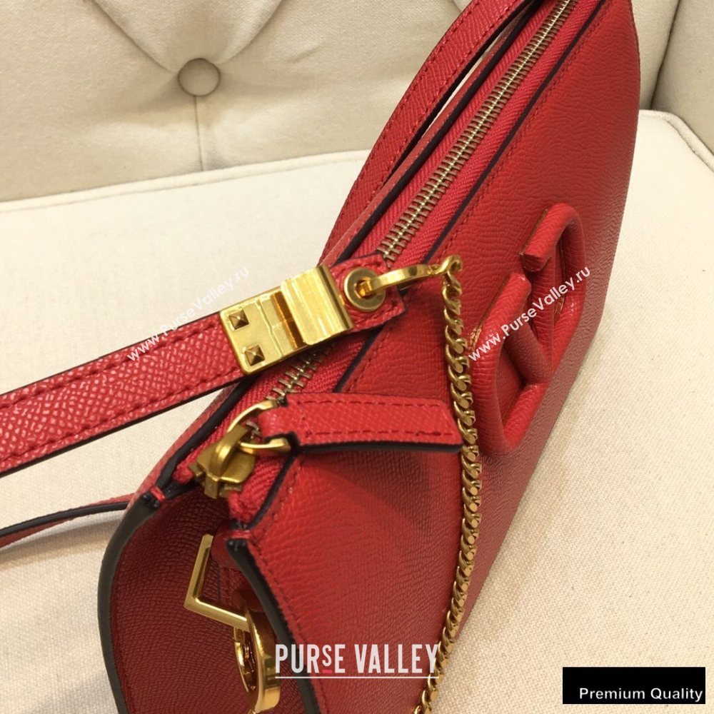 Valentino VSLING Grainy Calfskin Pouch Bag Red with Adjustable Strap 2020 (liankafo-20101412)