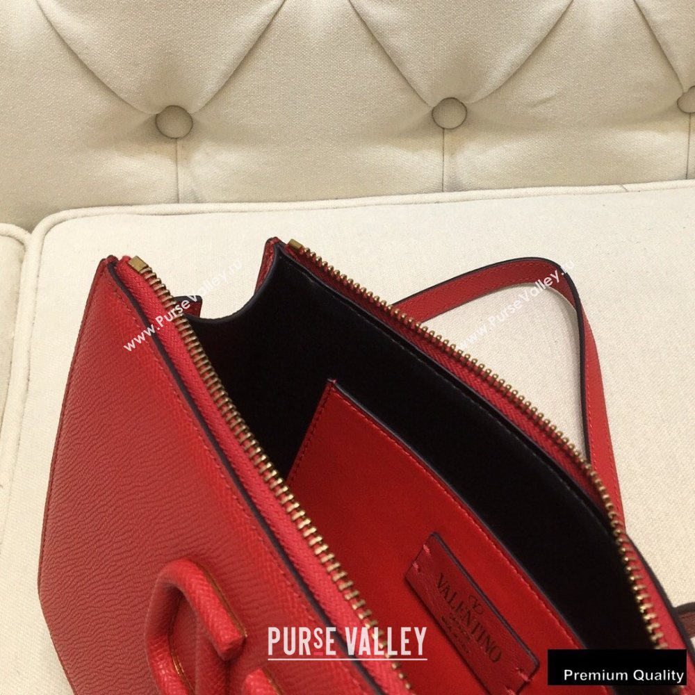 Valentino VSLING Grainy Calfskin Pouch Bag Red with Adjustable Strap 2020 (liankafo-20101412)