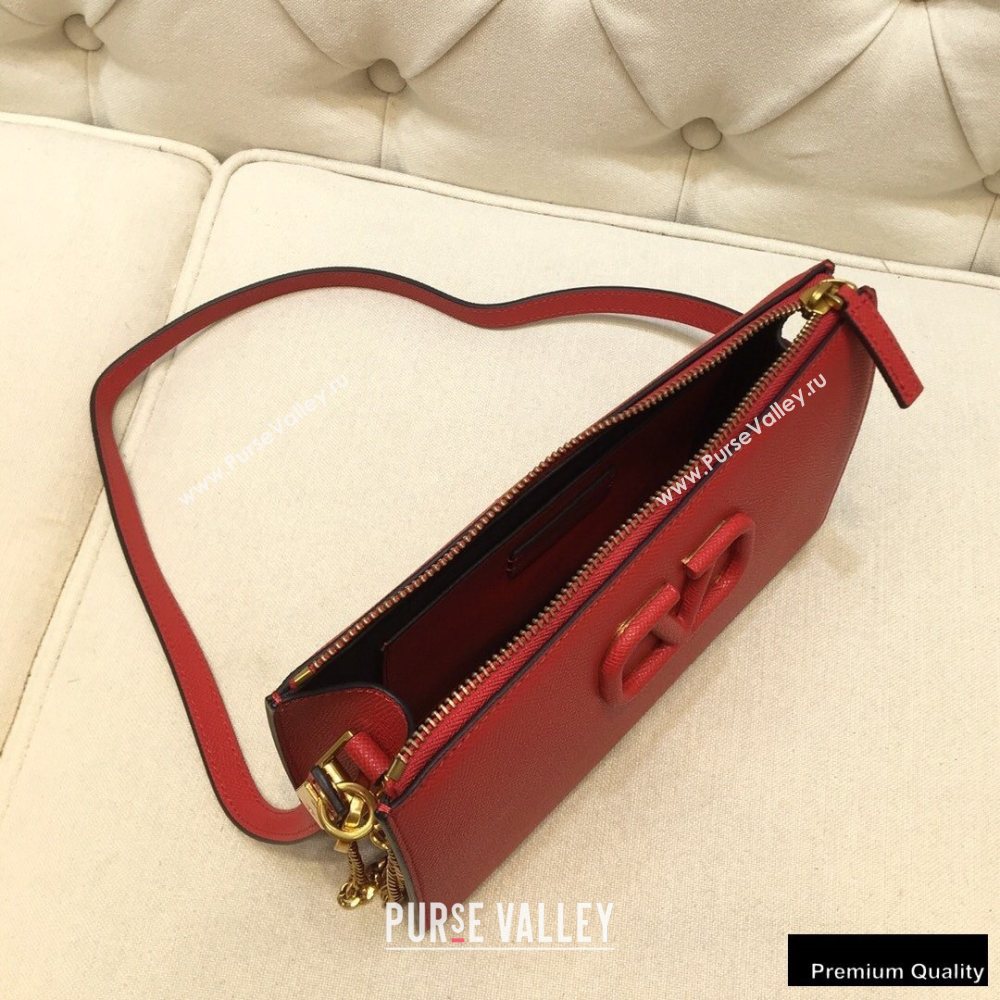Valentino VSLING Grainy Calfskin Pouch Bag Red with Adjustable Strap 2020 (liankafo-20101412)