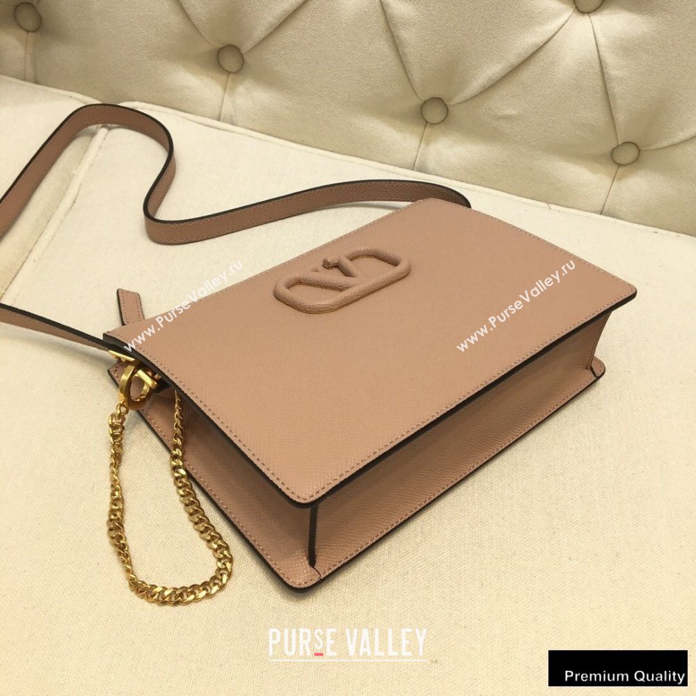 Valentino VSLING Grainy Calfskin Pouch Bag Nude with Adjustable Strap 2020 (liankafo-20101413)