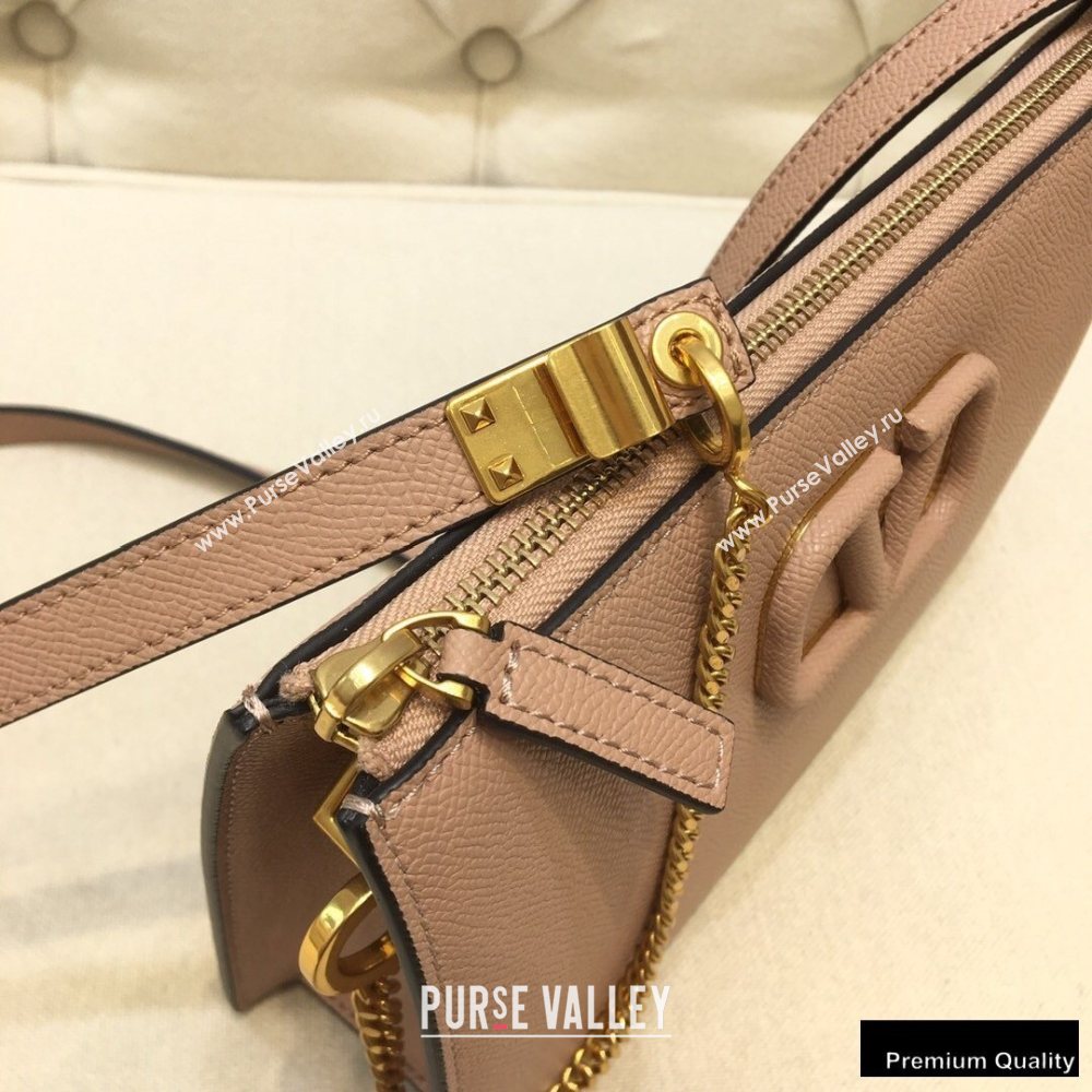 Valentino VSLING Grainy Calfskin Pouch Bag Nude with Adjustable Strap 2020 (liankafo-20101413)