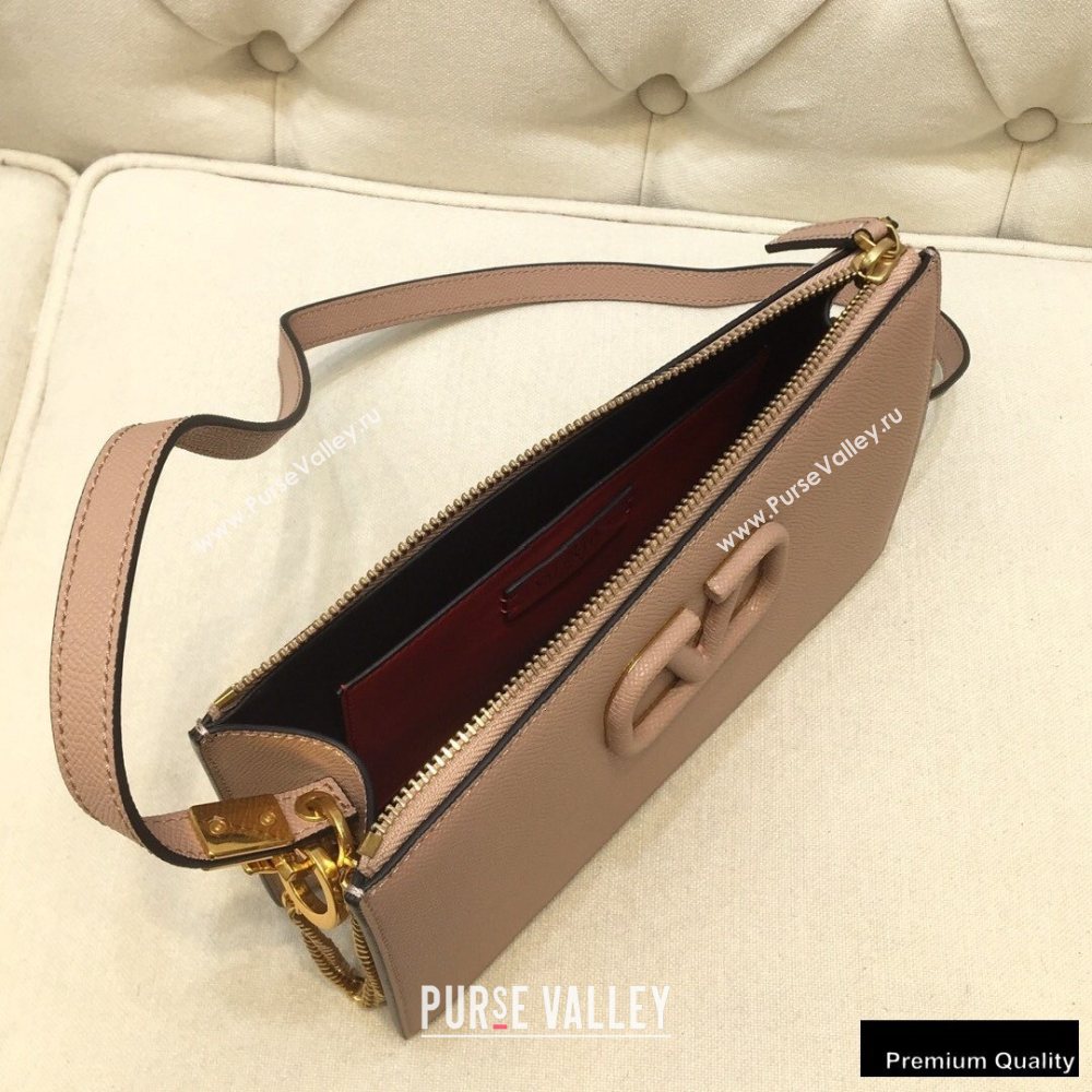 Valentino VSLING Grainy Calfskin Pouch Bag Nude with Adjustable Strap 2020 (liankafo-20101413)
