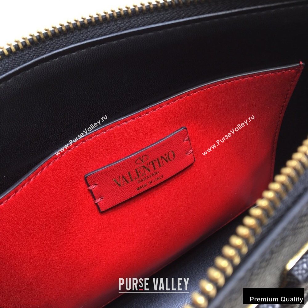 Valentino VSLING Grainy Calfskin Pouch Bag Black with Adjustable Strap 2020 (liankafo-20101411)