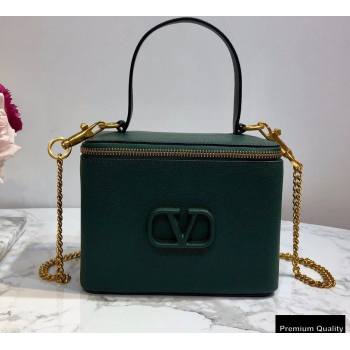 Valentino VSLING Calfskin Vanity Case Bag Green 2020 (liankafo-20101409)